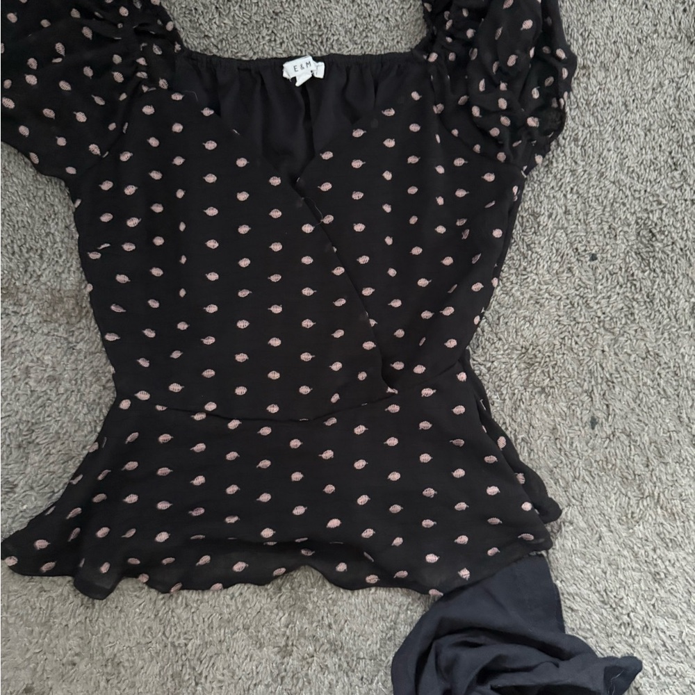Elegant LEITH Black and Pink Women's Blouse